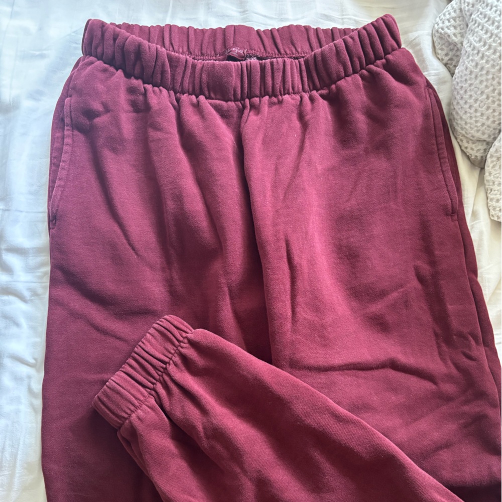 Brandy Melville Burgundy Track Pants